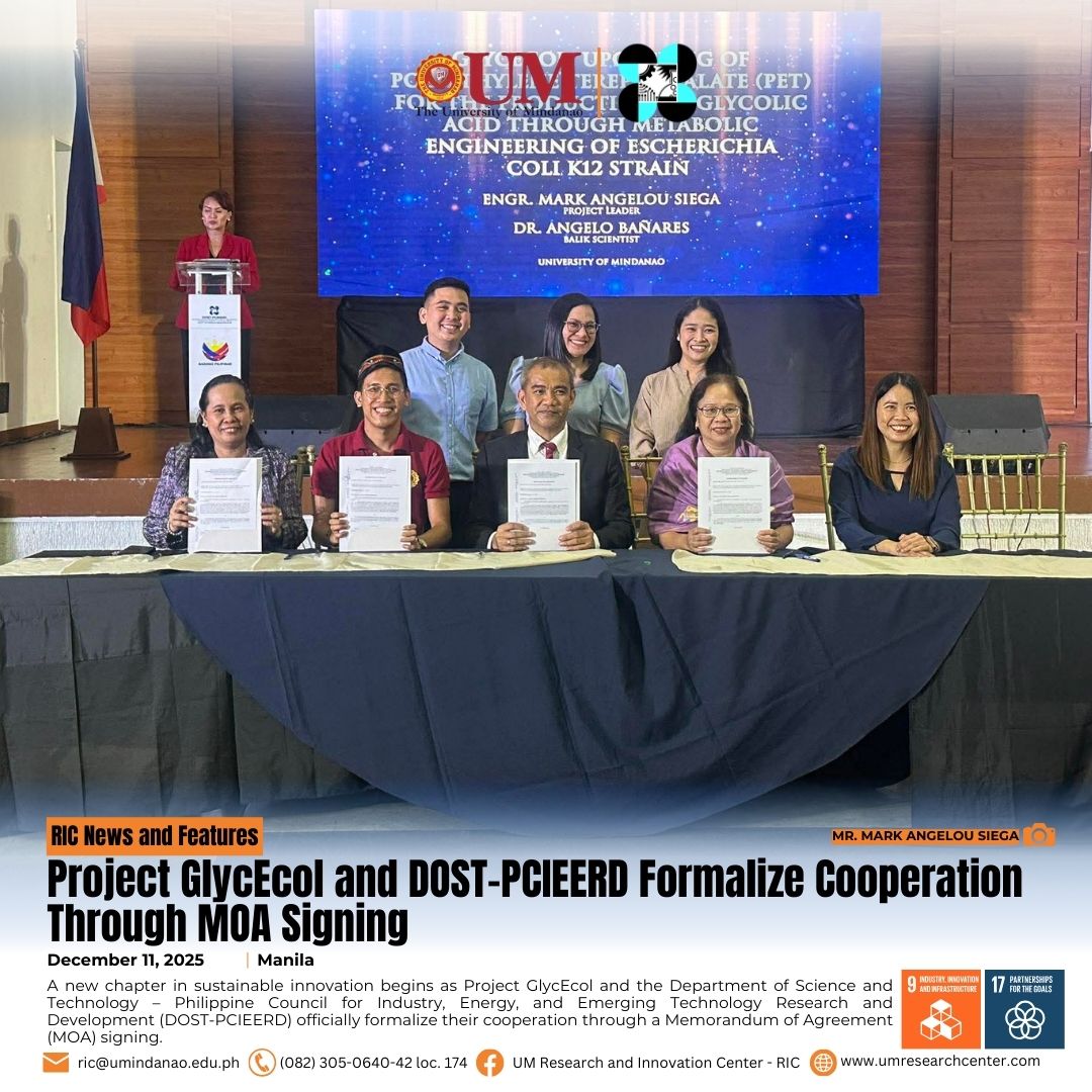 Project GlycEcol and DOST-PCIEERD Formalize Cooperation Through MOA Signing